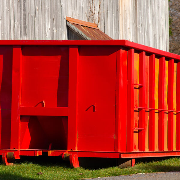 isolated,rugged,red,industrial,dumpster,garbage,outdoor