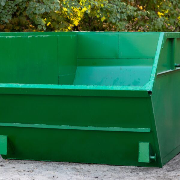 empty,large,green,metal,container,for,construction,or,other,large sized